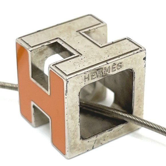 Hermes H cube Necklace Orange x Silver - Picture 2 of 9